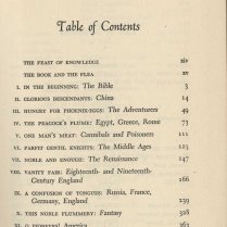 Here Let Us Feast: A Book of Banquets, Table of contents
