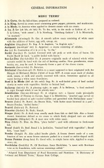 Food for Fifty, 1937. Sample dictionary terms.