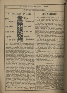 Burdock Blood Bitters: Almanac and Key to Health, 1888. Look, it also comes in pill form!