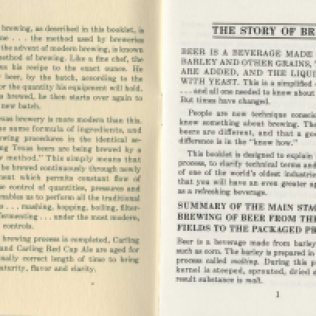 Carling: The Story of Brewing (from Ms2013-027, Cocktail Ephemera Collection)
