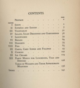 Table of contents page